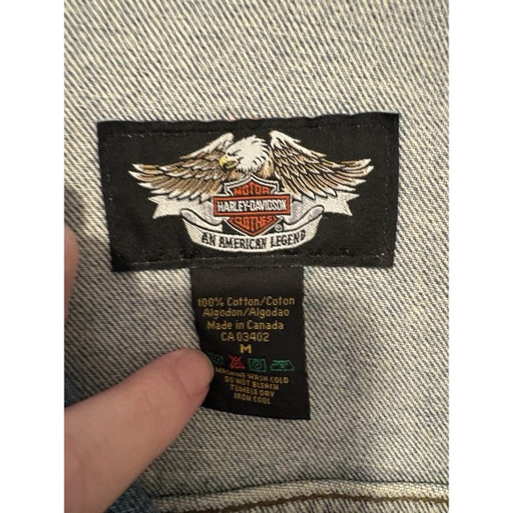 Mens Harley Davidson Jean Jacket Size Med  100% Cotton - Picture 4 of 4